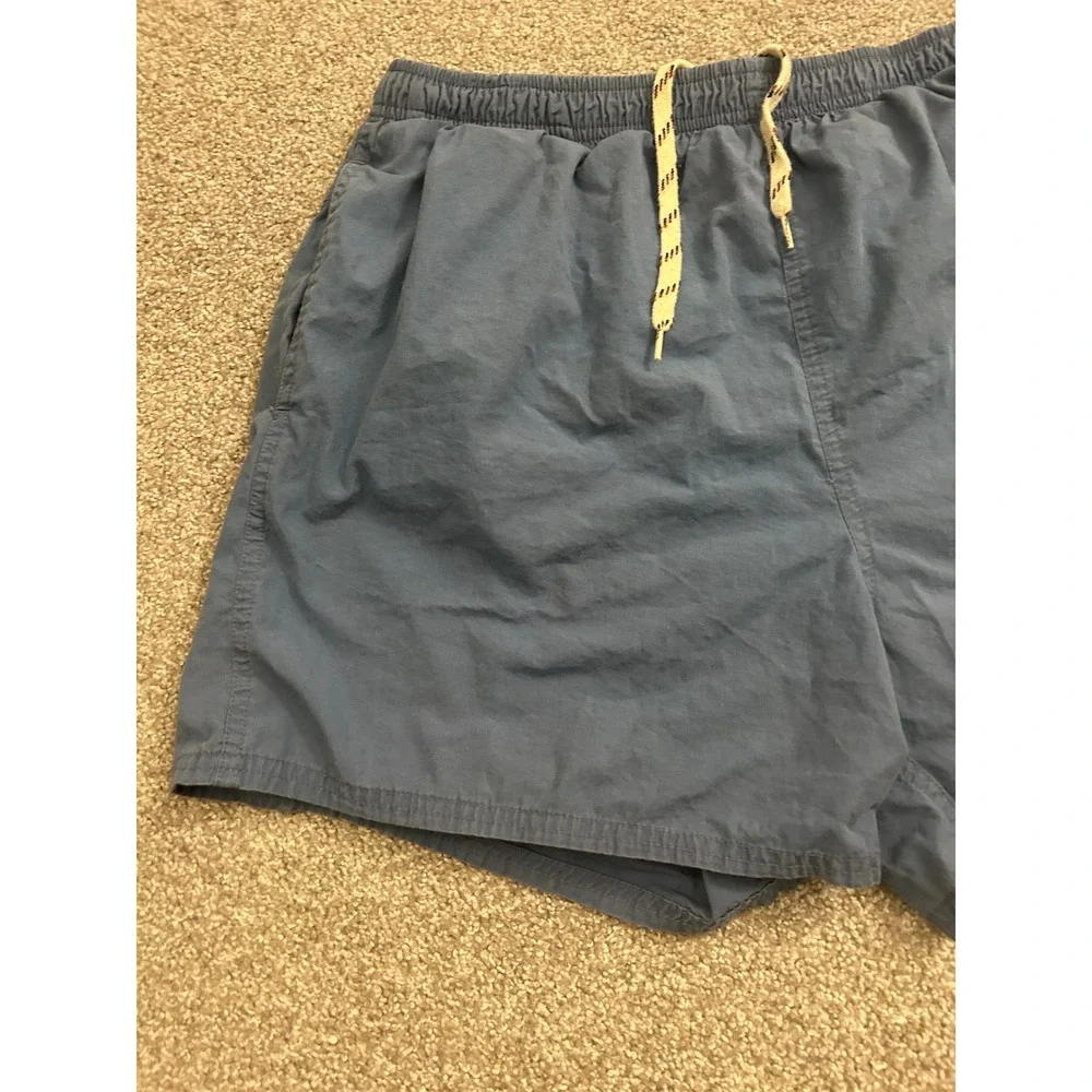 Baja Blue Swim Trunks Mens Large Blue Excellent Vintage Cotton Mesh Lined Shorts